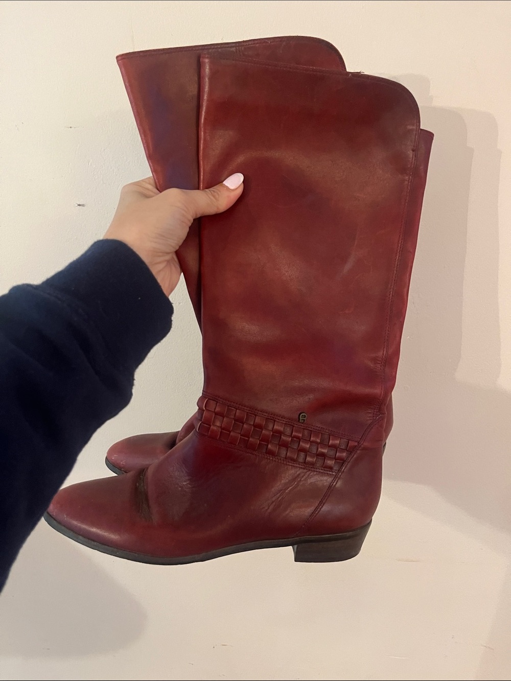 Etienne Aigner Red Leather Tall Boots